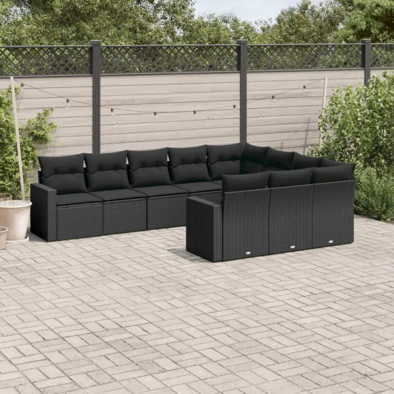 Zwart materiaal loungeset met gepoedercoat staal voor tuin of terras - Zwart / Zonder tafel - Tuinsets