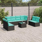 Zwart materiaal loungeset met gepoedercoat staalafmetingen voor buiten - Tuinsets