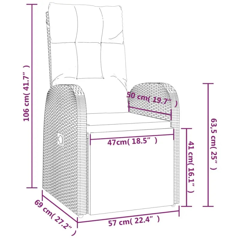 Zwart materiaal loungeset met poly rattan en gehard glas voor tuin - Tuinsets