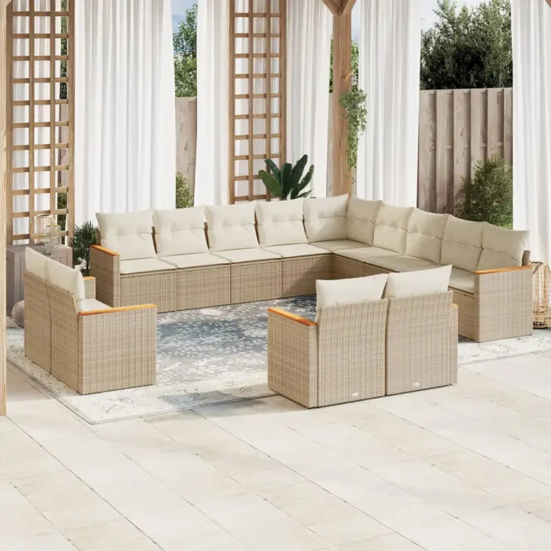 Zwart materiaal loungeset met waterdichte tas en gepoedercoat staal - beige en crèmekleurig / Zonder tafel - Tuinsets
