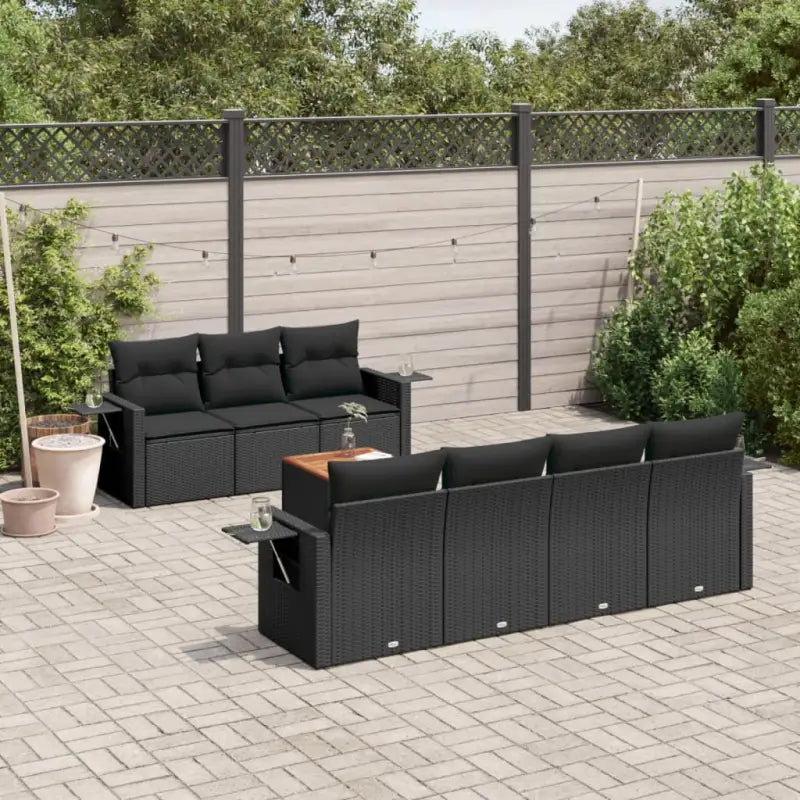Zwart materiaal loungeset met waterdichte tas en gepoedercoat staal - Tuinsets