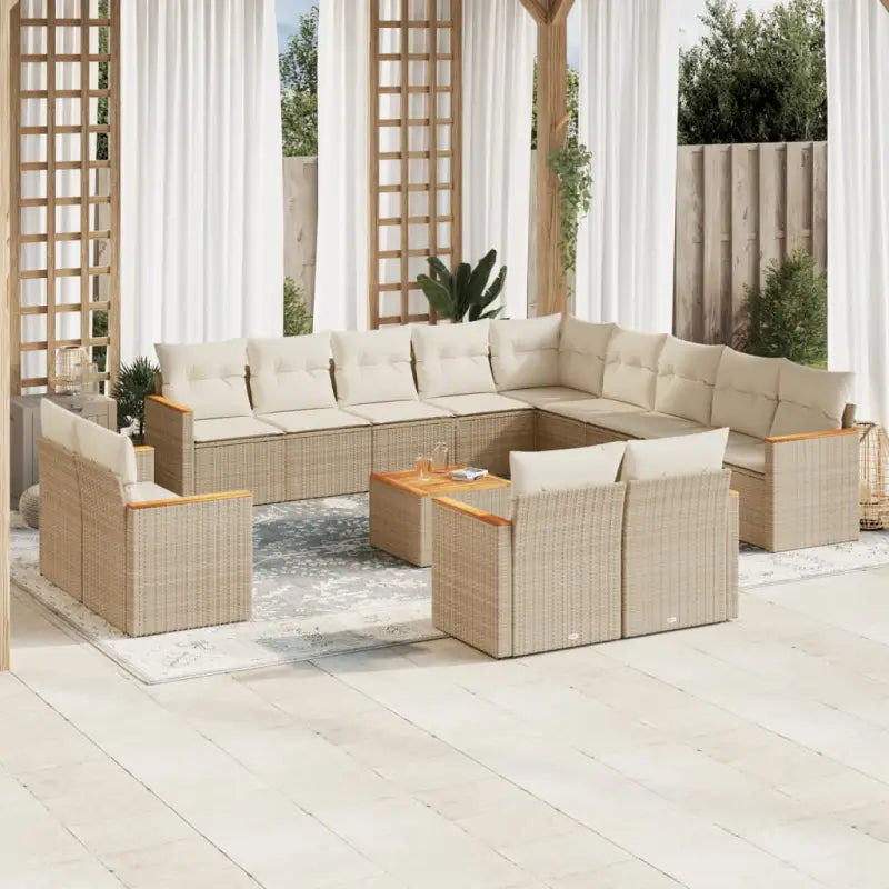 Zwart materiaal loungeset met waterdichte tas en gepoedercoat staal - beige en crèmekleurig / Met tafel - Tuinsets