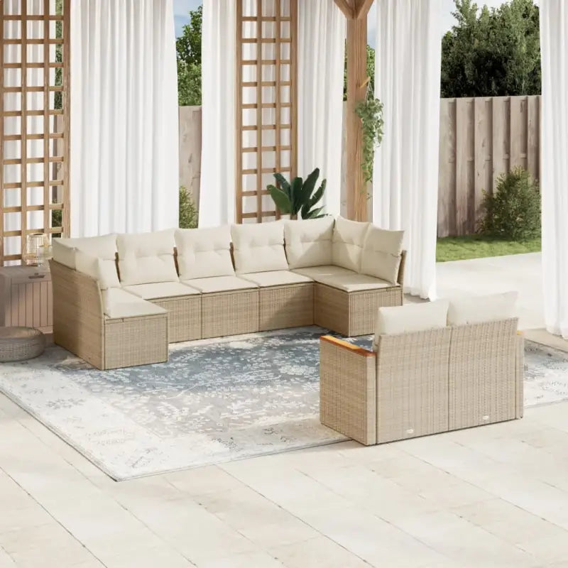 Zwart materiaal loungeset met waterdichte tas en gepoedercoat staal - beige en crèmekleurig / Zonder tafel - Tuinsets