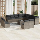Zwart materiaal Loungeset met waterdichte tas en gepoedercoat staal - Grijs / Met tafel - Tuinsets
