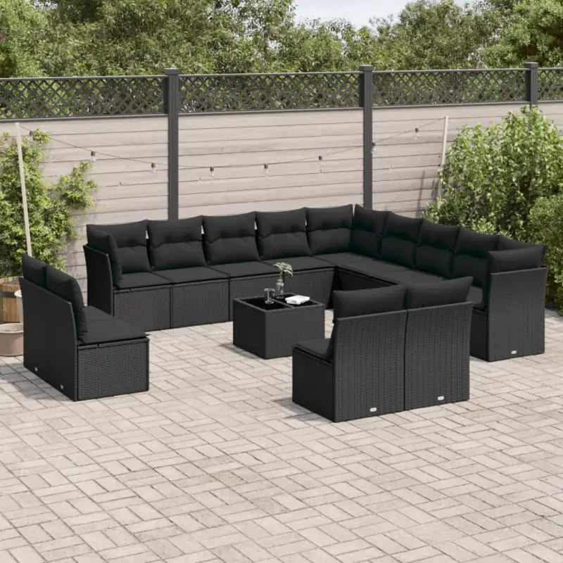 Zwart materiaal Loungeset met waterdichte tas en gepoedercoat staal - Zwart / Met tafel - Tuinsets