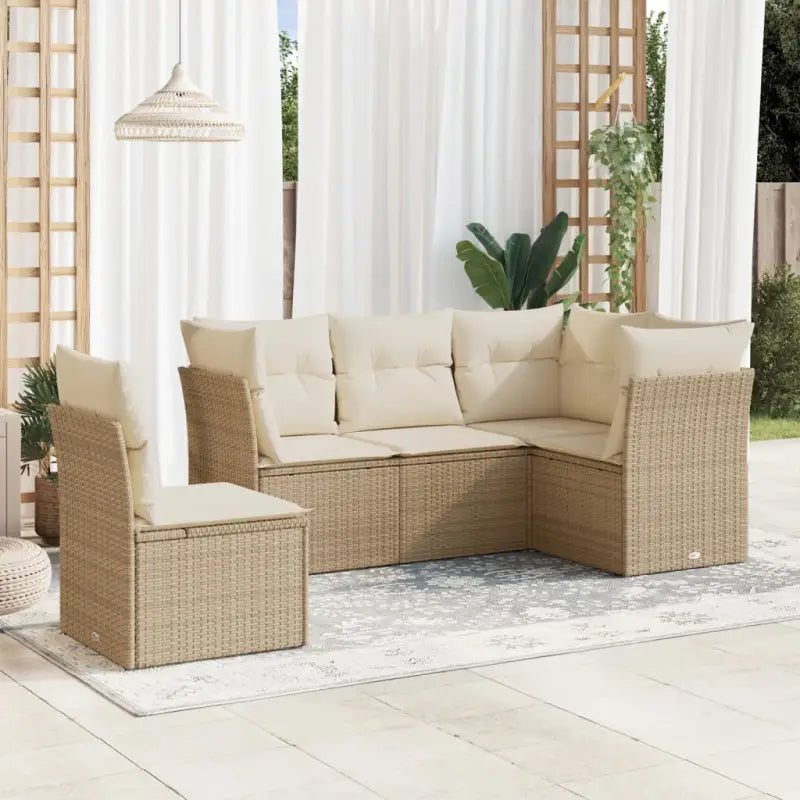 Zwart materiaal loungeset met waterdichte tas en gepoedercoat staal - beige en crèmekleurig / Zonder tafel - Tuinsets