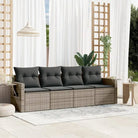 Zwart materiaal loungeset met waterdichte zak en gepoedercoat staal - Grijs / Zonder tafel - Tuinsets