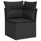 Zwart materiaal loungeset van gepoedercoat staal met comfortabele afmetingen - Tuinsets