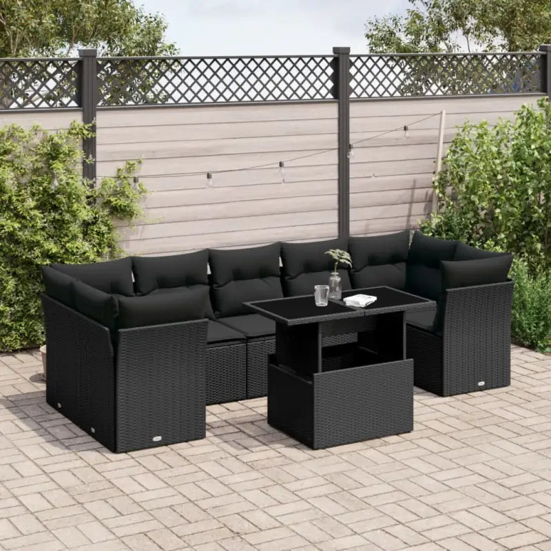 Zwart materiaal loungeset van gepoedercoat staal voor je tuin of terras - Tuinsets