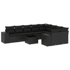 Zwart materiaal loungeset van gepoedercoat staal voor je tuin of terras - Tuinsets