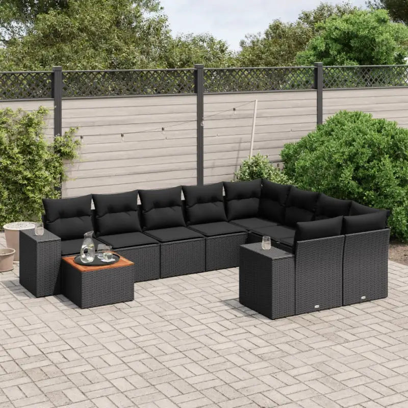 Zwart materiaal loungeset van gepoedercoat staal voor je tuin of terras - Tuinsets