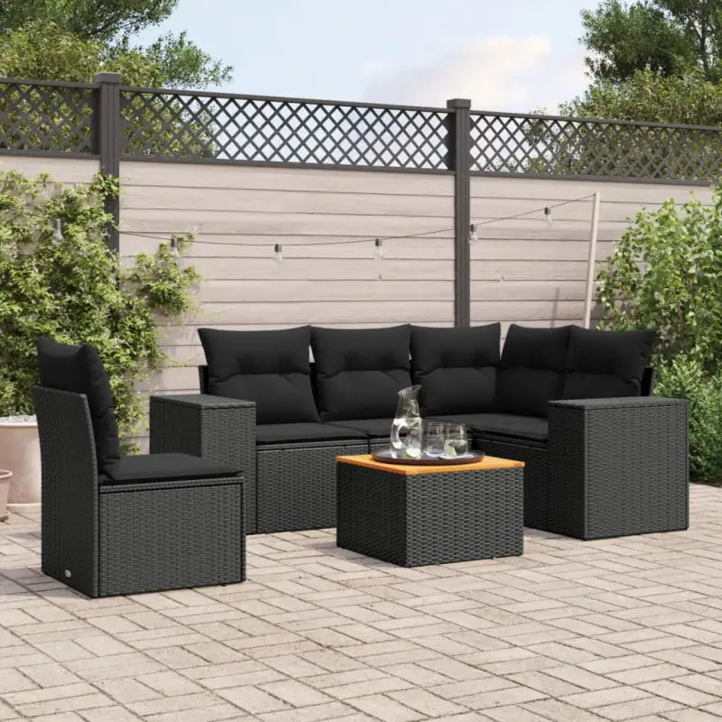 Zwart materiaal loungeset van gepoedercoat staal voor jouw tuin of terras - Zwart / hoek + Tafel + 2x midden - Tuinsets