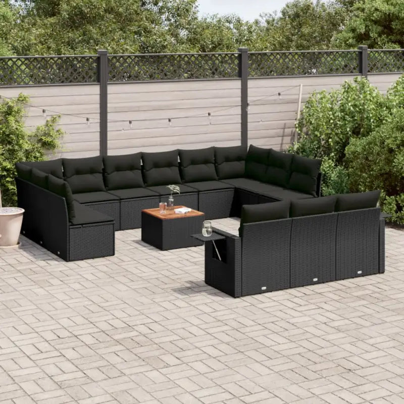 Zwart materiaal loungeset van gepoedercoat staal voor tuin en terras - Tuinsets