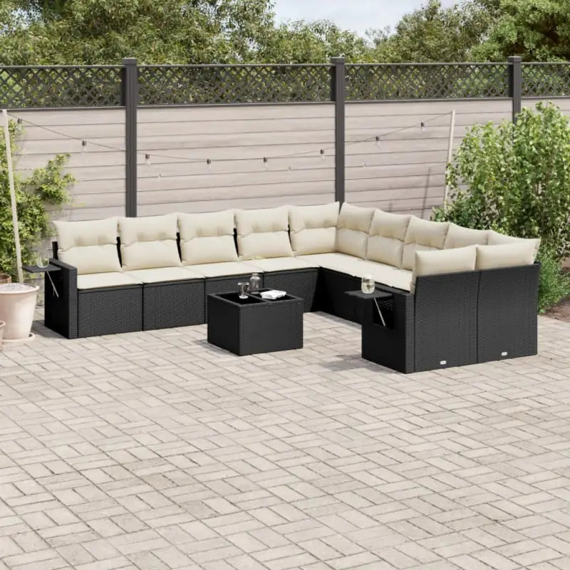 Zwart materiaal loungeset van gepoedercoat staal voor tuin en terras - Tuinsets