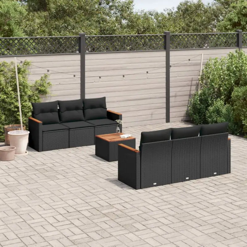 Zwart materiaal loungeset van gepoedercoat staal voor tuin en terras - Zwart - Tuinsets