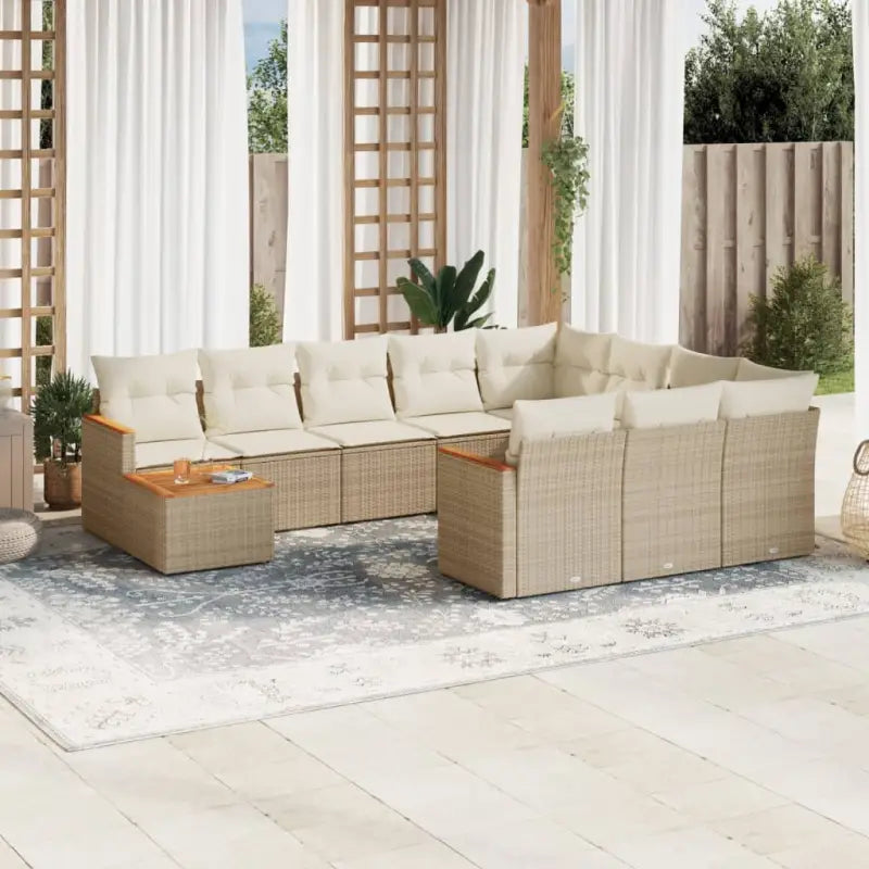 Zwart materiaal Loungeset van gepoedercoat staal voor tuin en terras - Beige - Tuinsets