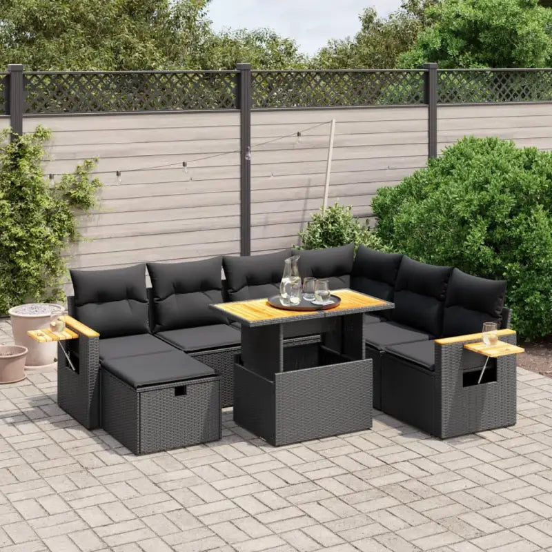 Zwart materiaal loungeset van gepoedercoat staal voor tuin en terras - Zwart - Tuinsets