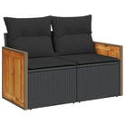 Zwart materiaal loungeset van gepoedercoat staal voor tuin of terras - Tuinsets