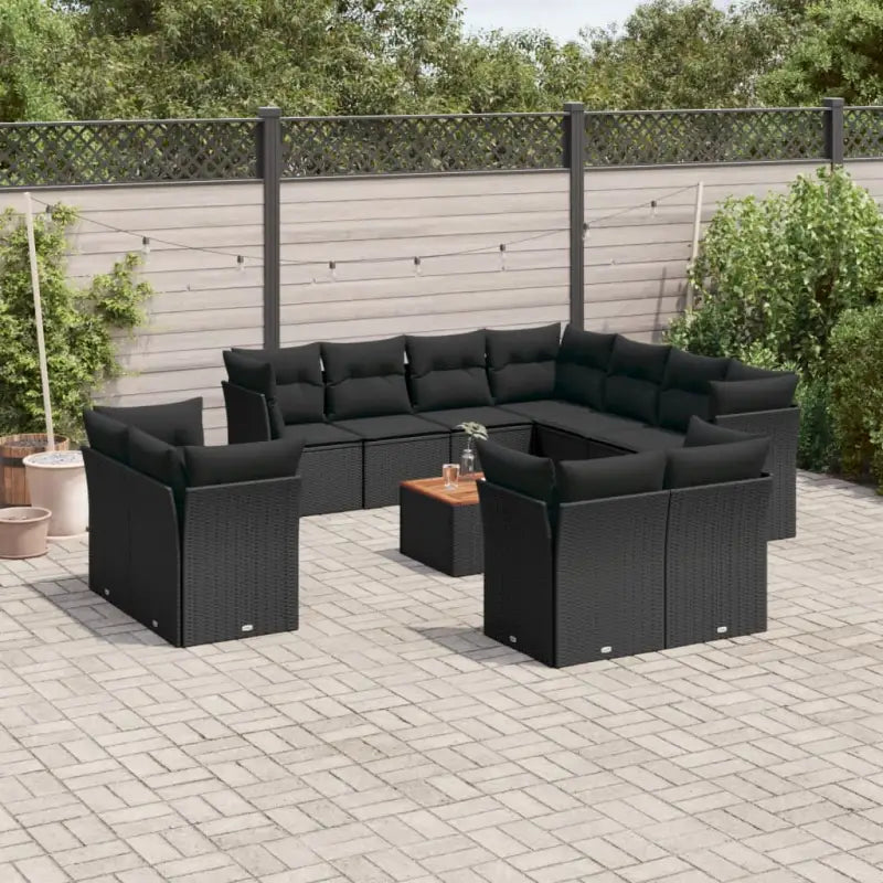Zwart materiaal loungeset van gepoedercoat staal voor tuin of terras - Zwart - Tuinsets
