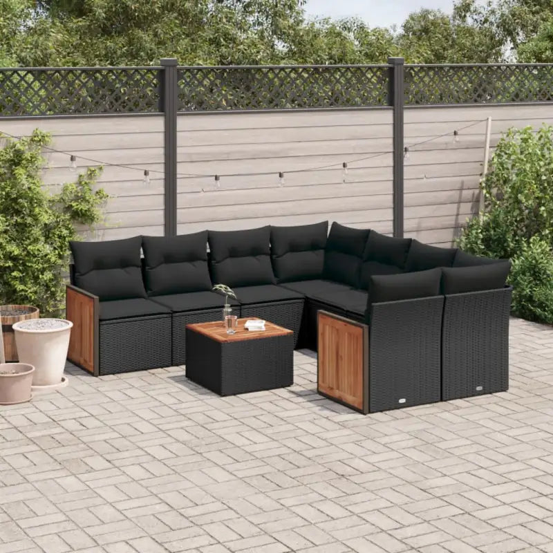 Zwart materiaal loungeset van gepoedercoat staal voor tuin of terras - Zwart - Tuinsets