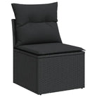 Zwart materiaal loungeset van poly rattan en gepoedercoat staal - Tuinsets