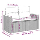 Zwart materiaal loungeset van poly rattan en gepoedercoat staal - Tuinsets