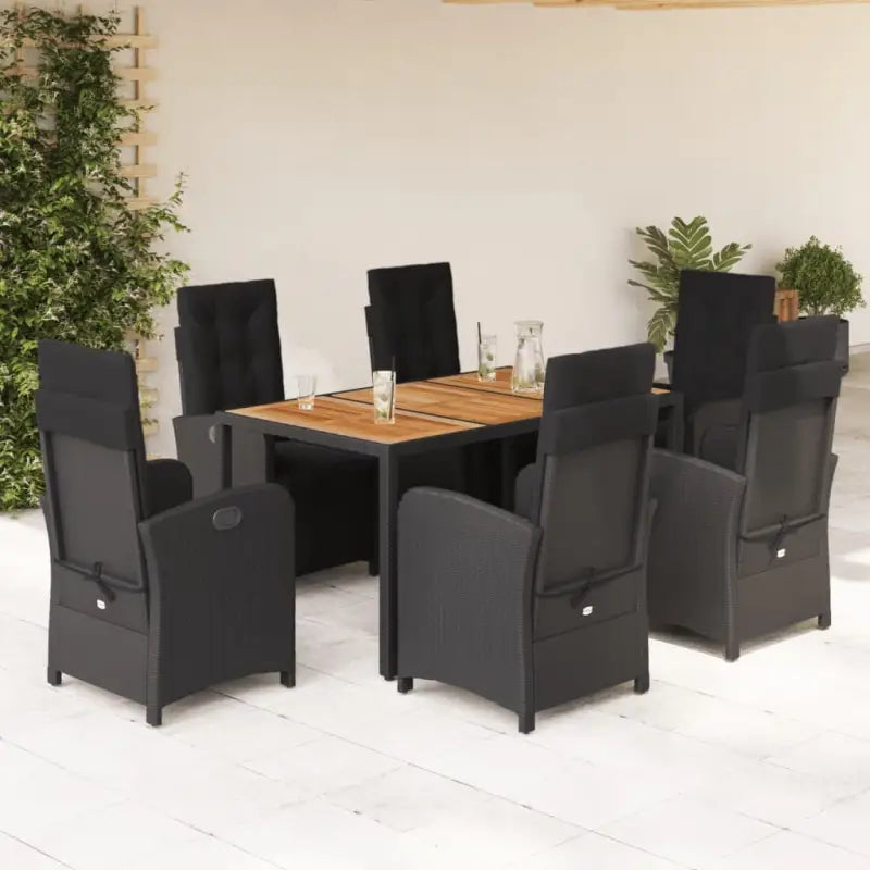 Zwart materiaal poly rattan tuinset voor een comfortabele zitervaring - Tuinsets