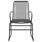 Zwart materiaal Tuinset met gepoedercoat staal en duurzaam PVC-rattan - 5 - Tuinsets