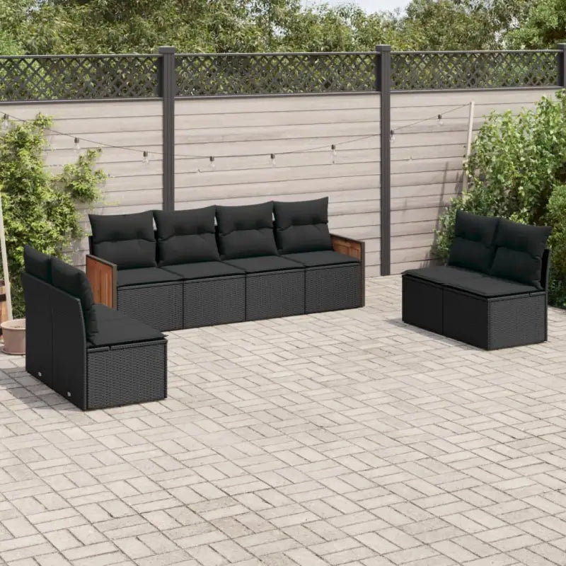 Zwart materiaal Tuinset met poly rattan en gepoedercoat staal - Tuinsets