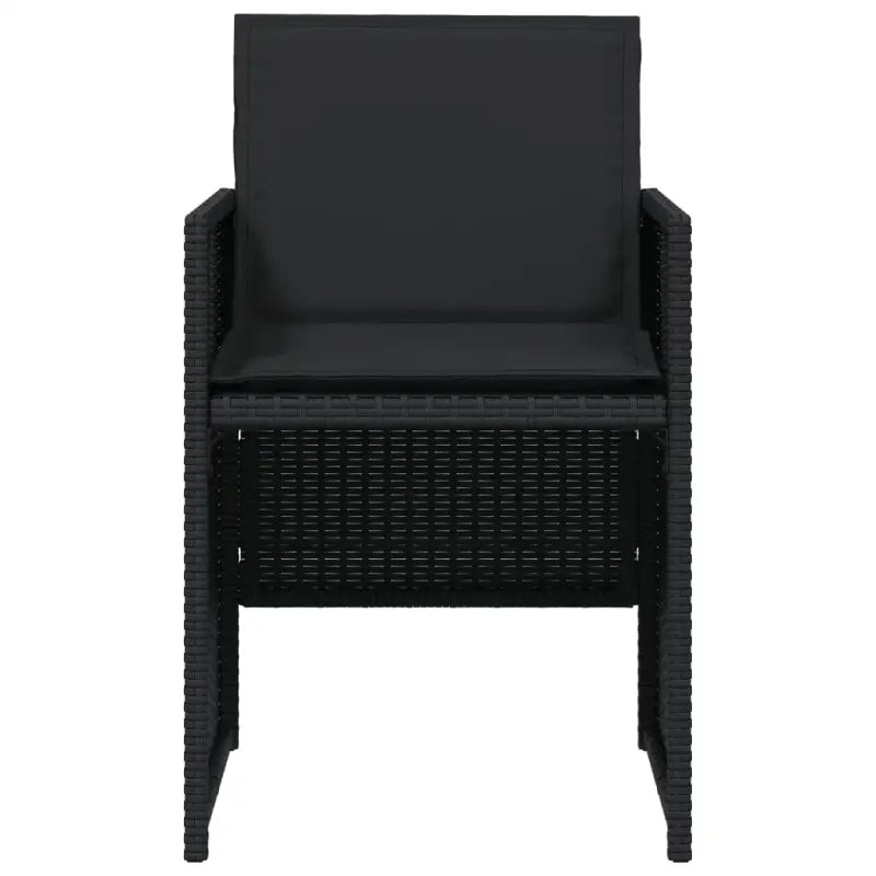 Zwart materiaal tuinset met wasbare hoes en gepoedercoat staal - Tuinsets