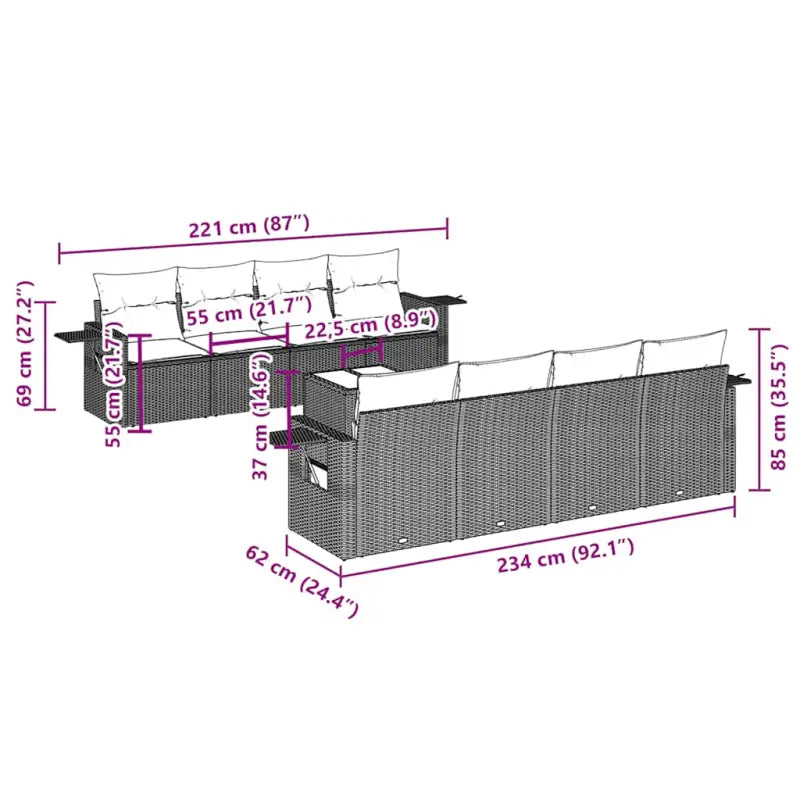 Zwart materiaal tuinset met waterdichte tas en gepoedercoat staal - Tuinsets