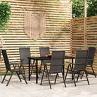 Zwart materiaal tuinset voor een stijlvolle buitenruimte - 140 cm tafellengte - Tuinsets