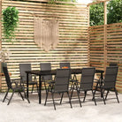 Zwart materiaal tuinset voor een stijlvolle buitenruimte - 200 cm tafellengte - Tuinsets