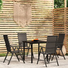 Zwart materiaal tuinset voor een stijlvolle buitenruimte - 80 cm tafellengte - Tuinsets