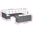 Zwart material loungeset met gepoedercoat staal en waterdichte tas - Tuinsets