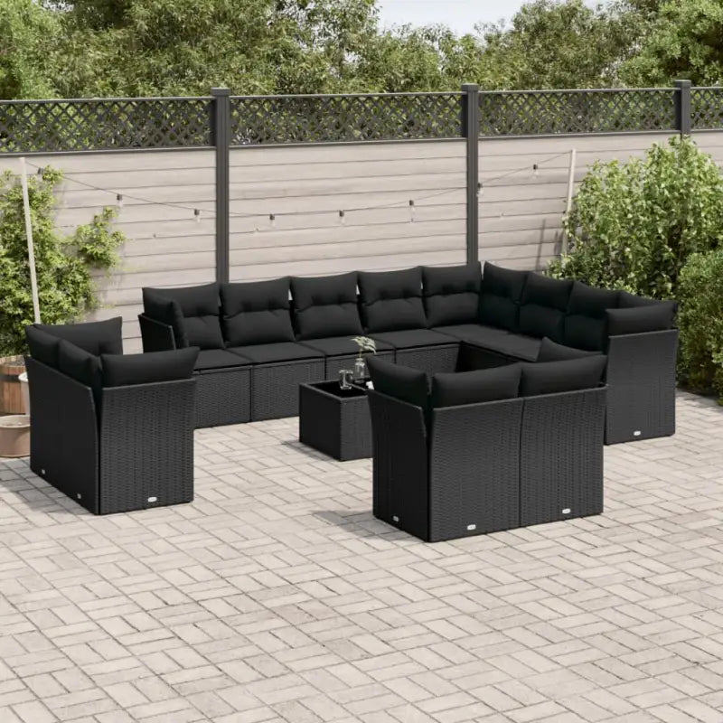 Zwart material loungeset met waterdichte tas en gepoedercoat staal - Tuinsets