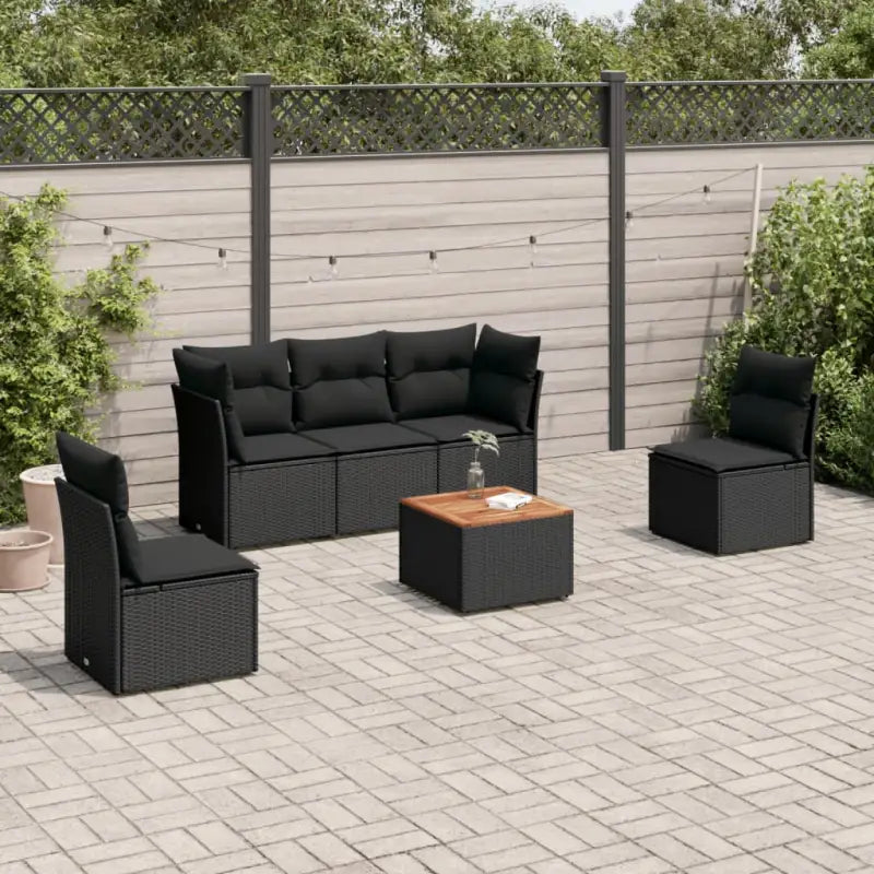 Zwart Material Loungeset met Waterdichte Tas en Gepoedercoat Staal - Zwart - Tuinsets