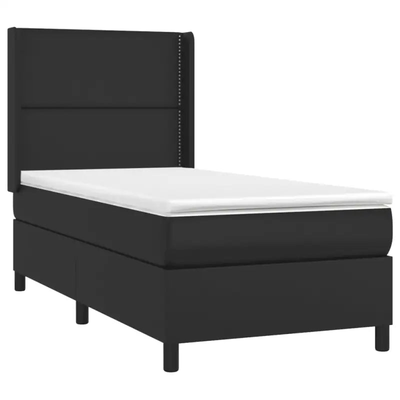Zwart materialen boxspring met matras en LED voor een rustgevende slaapkamer - Bedden & bedframes