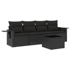Zwart materialen loungeset met gepoedercoat staal voor tuin of terras - Tuinsets