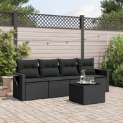 Zwart materialen loungeset met gepoedercoat staal voor tuin of terras - Tuinsets