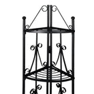 Zwart plantenrek met rozenpatroon voor tuin patio of terras - Plantenstandaarden