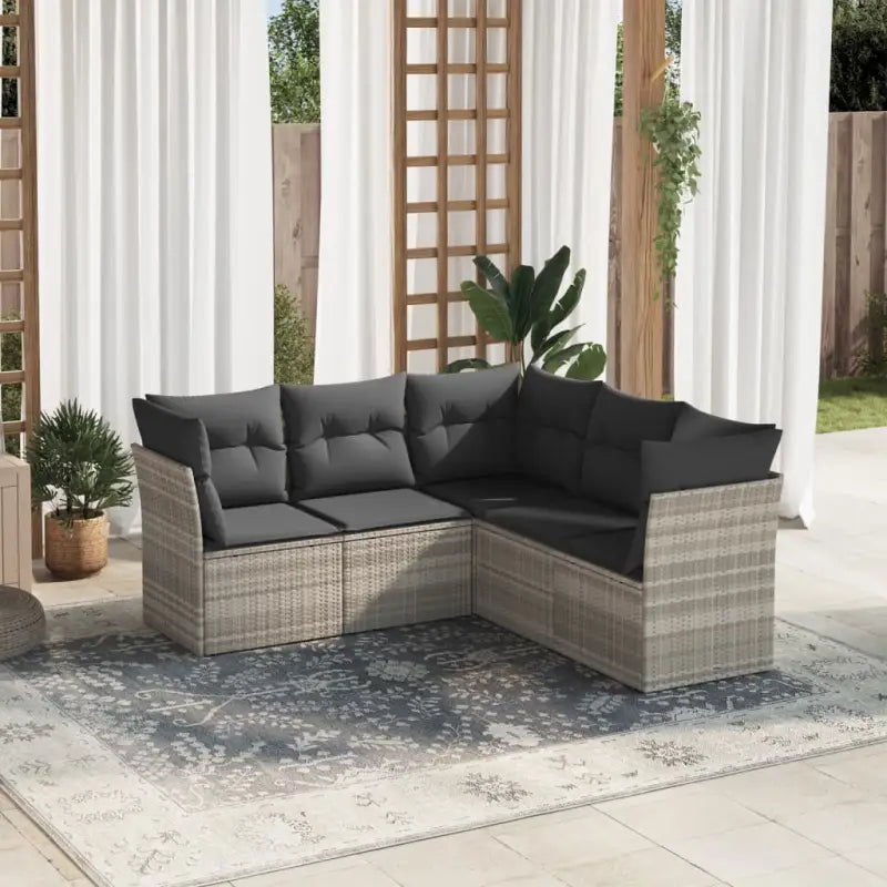 Zwart tuinset met waterdichte tas en gepoedercoat stalen constructie - Lichtgrijs / Zonder tafel - Tuinsets