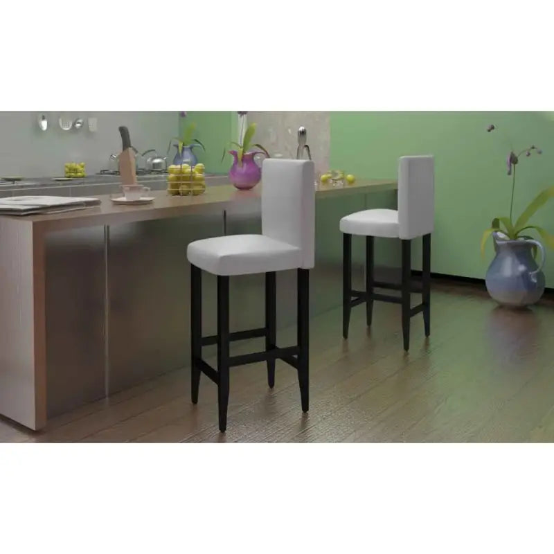 Zwarte barkrukken set van 4 met klassiek design en comfortabele zitting - Wit / 4 - Barkrukken