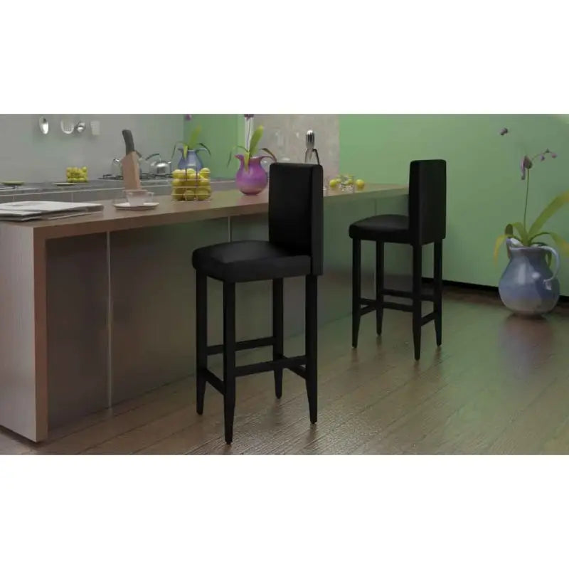 Zwarte barkrukken set van 4 met klassiek design en comfortabele zitting - Zwart / 6 - Barkrukken
