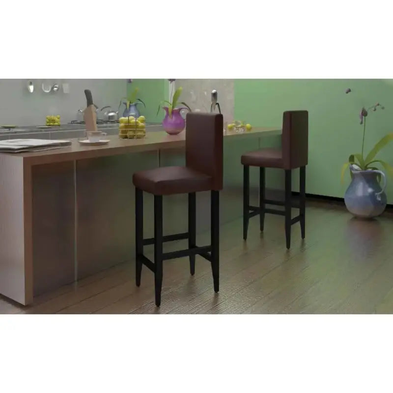 Zwarte barkrukken set van 4 met klassiek design en comfortabele zitting - Donkerbruin / 6 - Barkrukken