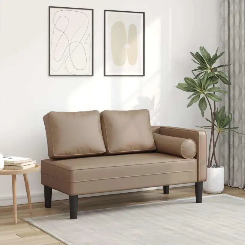 Zwarte chaise longue met comfortabel kussen voor ultiem relaxen - Cappuccino / 1 - Chaises longues