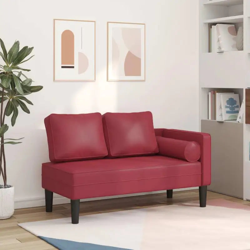 Zwarte chaise longue met comfortabel kussen voor ultiem relaxen - Rood / 1 - Chaises longues