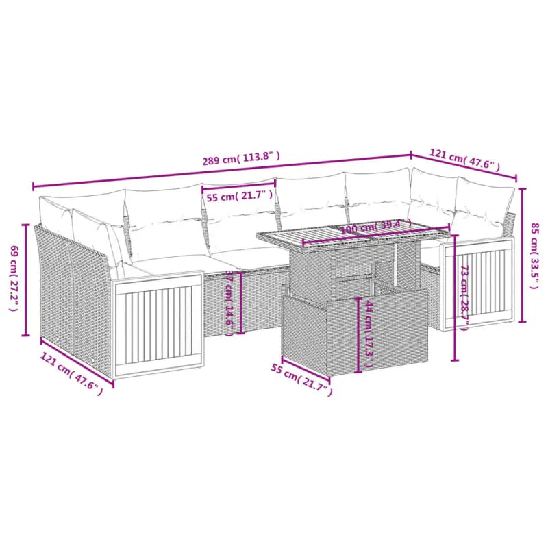 Zwarte lounge set van gepoedercoat staal met comfortabele afmetingen zitting - Tuinsets