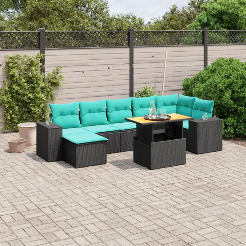 Zwarte loungeset in gepoedercoat staal met perfecte tuinafmetingen - Zwart / 3x midden + Tafel + hoek - Tuinsets
