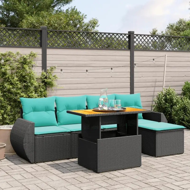 Zwarte loungeset in gepoedercoat staal voor tuin en terras - Tuinsets